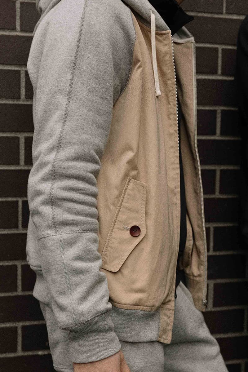 Junya Watanabe MAN Reigning Champ Spring 2020 Capsule lookbook french terry japanese designer comme des garcons collection cotton twill sweats hoodies pants fleece deconstructed