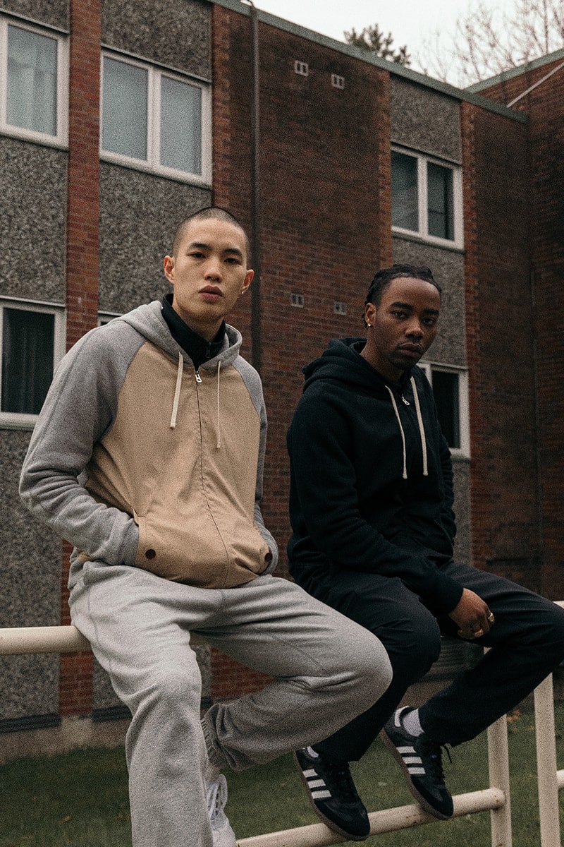 Junya Watanabe MAN Reigning Champ Spring 2020 Capsule lookbook french terry japanese designer comme des garcons collection cotton twill sweats hoodies pants fleece deconstructed