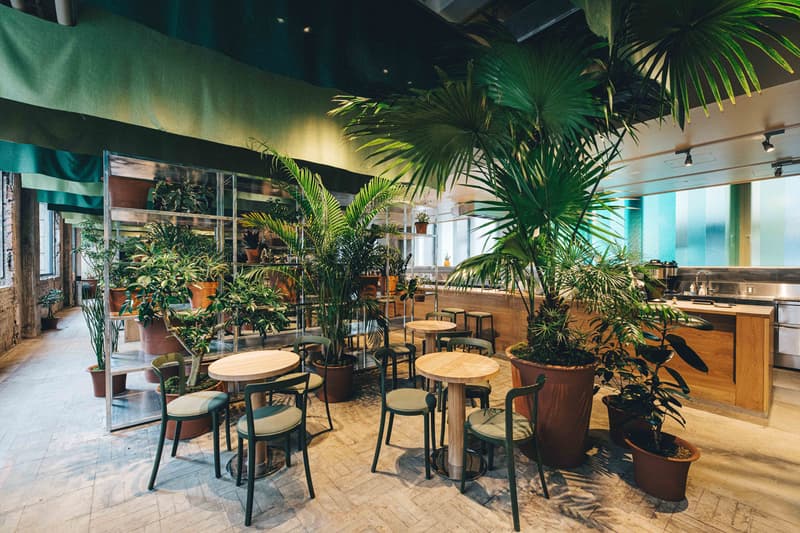 K5 Hotel Tokyo Claesson Koivisto Rune Former Bank Plants Wood Paper Lamps Maruni Emeco Furniture Red Couch Curtains Restaurant