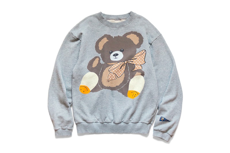 KAPITAL Sweater T shirt Teddy Bear Print tees crewnecks pullover kountry active fleece cotton japanese designers fall winter 2020 collection kiro hirata dyed gray navy white americana