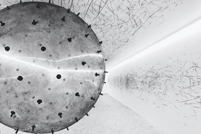 Karina Smigla-Bobinski 'ADA' Odunpazari Modern Museum Installation Helium Sphere Charcoal Spikes Kinetic Ada Lovelace