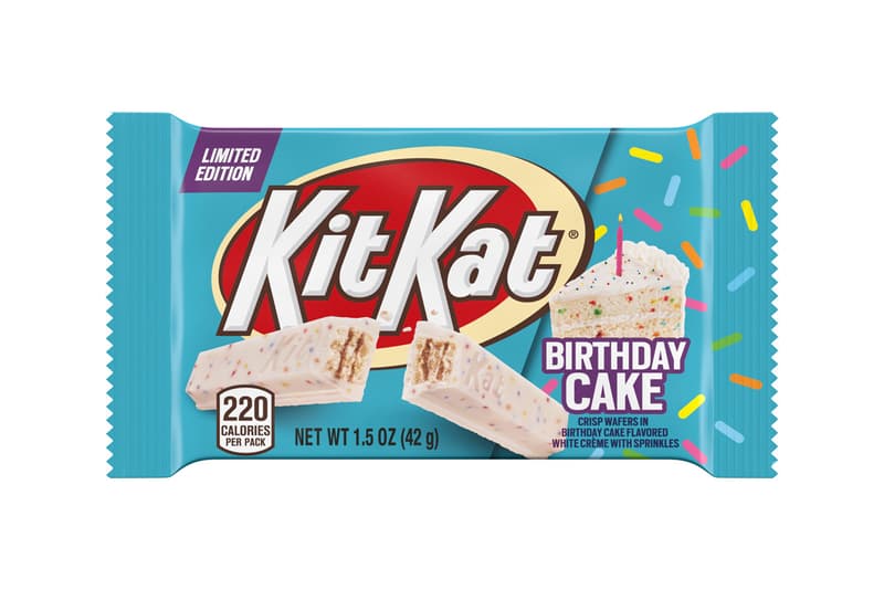 KIT KAT Limited-Edition Birthday Cake Flavor Colorful Sprinkles Blue White Pink Yellow