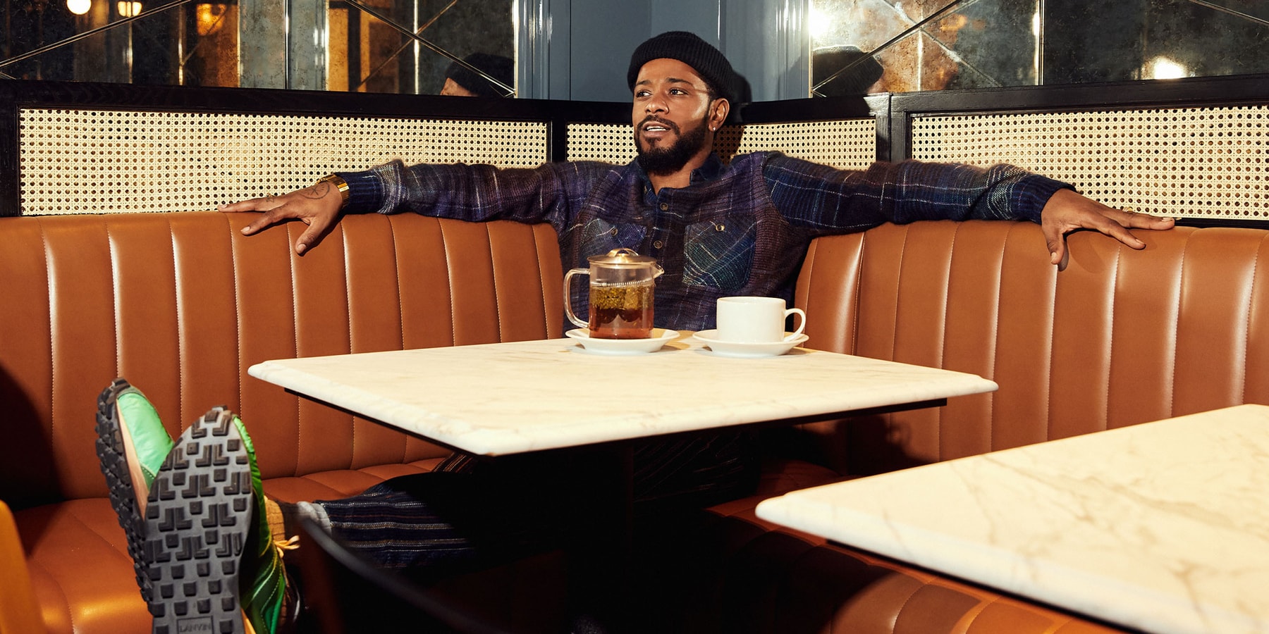 lakeith stanfield the photograph press interview atlanta issa rae bergdorf goodmans bar sorry to bother you