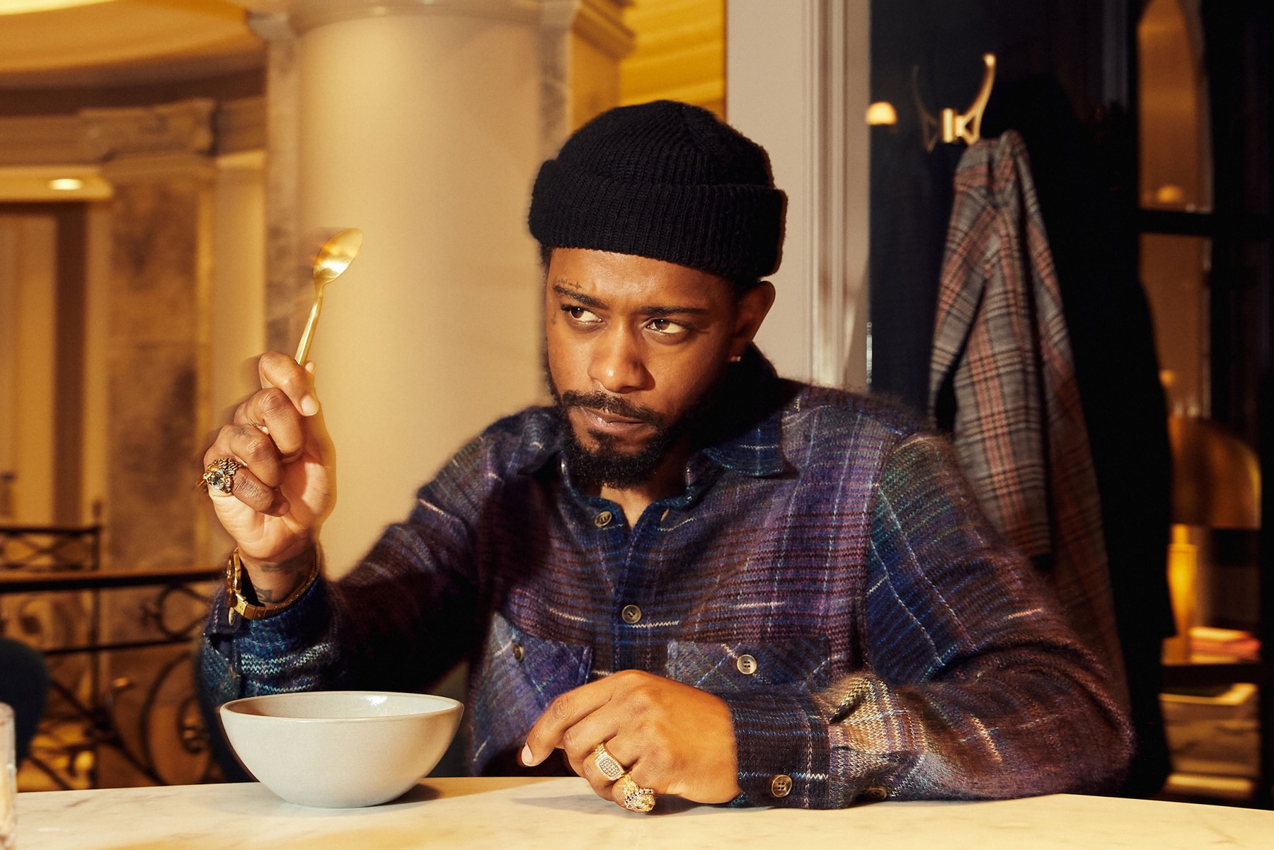 lakeith stanfield the photograph press interview atlanta issa rae bergdorf goodmans bar sorry to bother you 