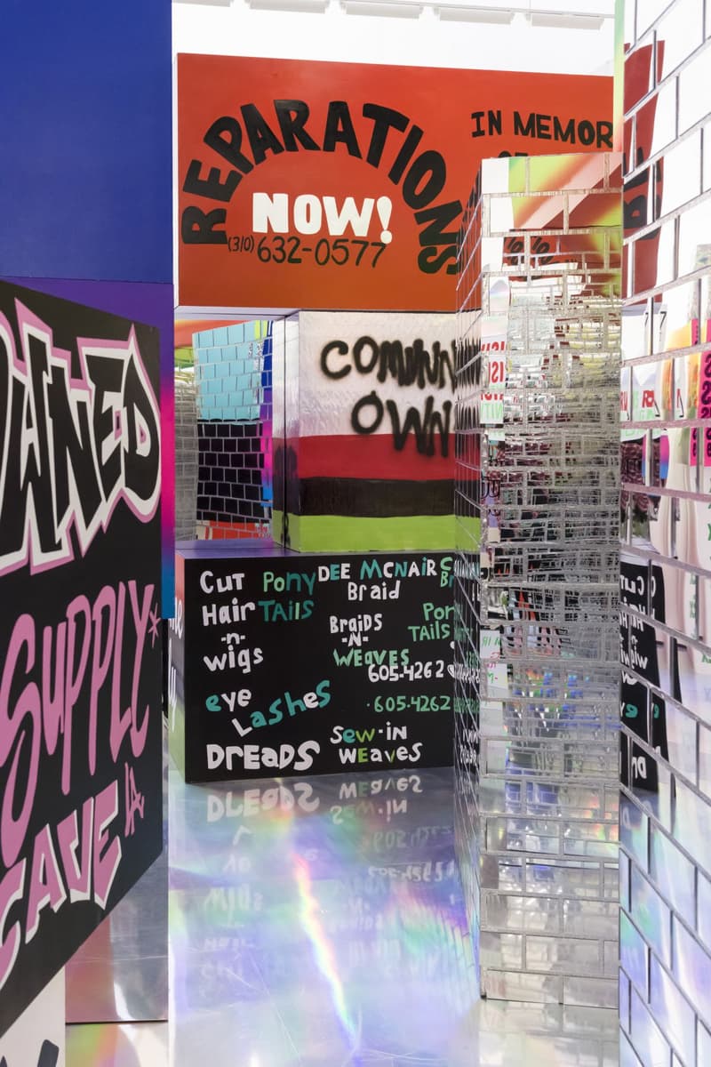 lauren halsey exhibition david kordansky gallery artworks paintings signage