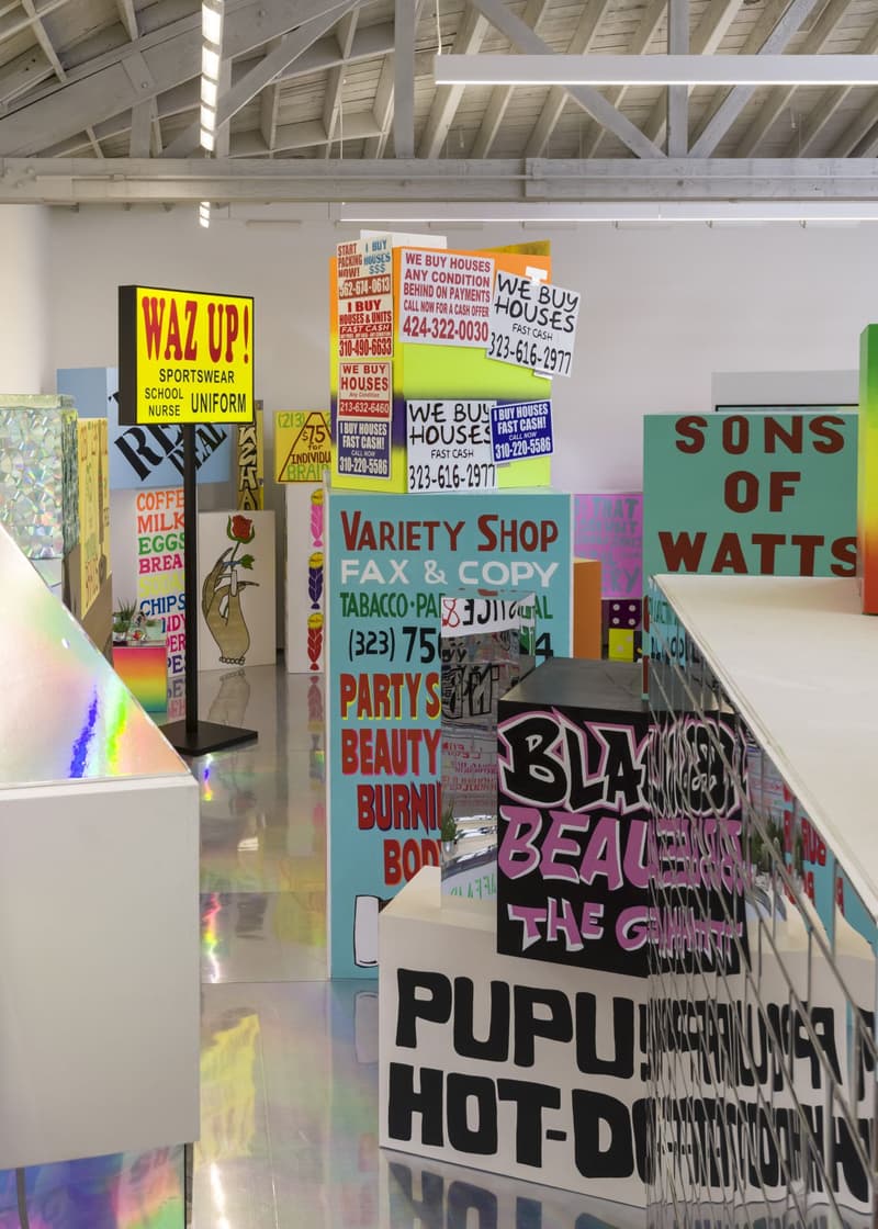 lauren halsey exhibition david kordansky gallery artworks paintings signage