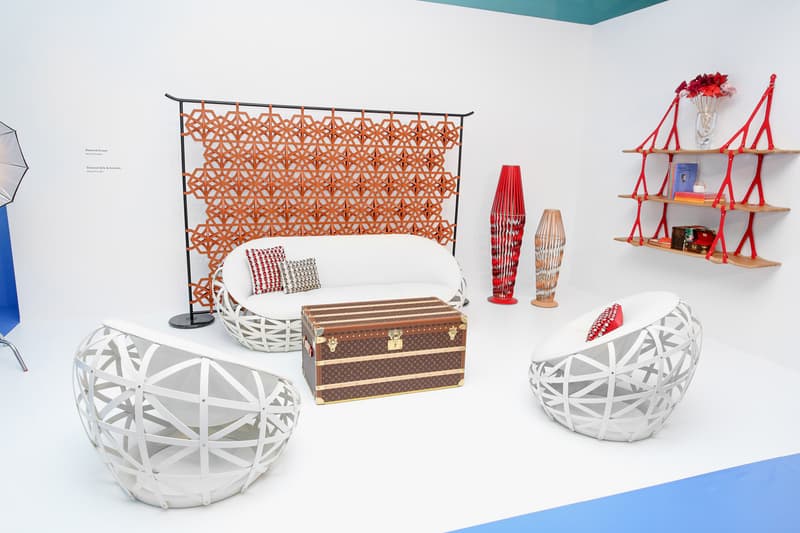 Louis Vuitton Objets Nomades Collection Frieze LA Chairs Couches Shelves Lamps Trunks Bomboca Sofa Campana Brothers Furniture Mirrors