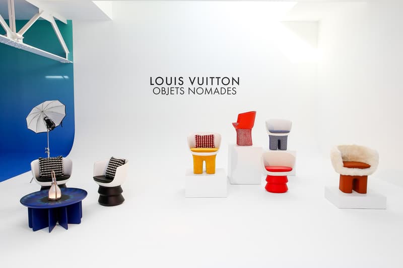Louis Vuitton Objets Nomades Collection Frieze LA Chairs Couches Shelves Lamps Trunks Bomboca Sofa Campana Brothers Furniture Mirrors