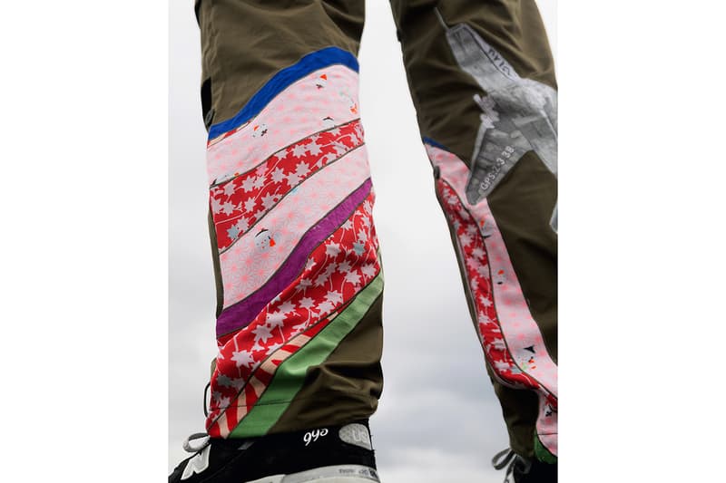 maharishi Upcycles Kimonos for Vapour Trail Capsule release info drop date japanese fabrics military vintage ss20 Artworks are hand-machine embroidered on to Original Snopants and 100% organic cotton t-shirts