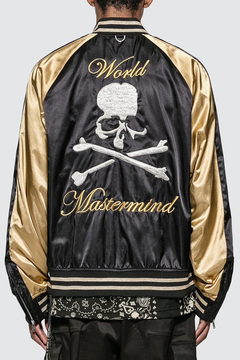 mastermind WORLD Black/Gold Skull Souvenir Jacket Japan Gang Hawaii Style