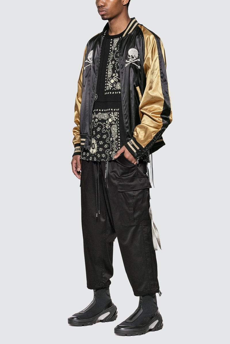 mastermind WORLD Black/Gold Skull Souvenir Jacket Japan Gang Hawaii Style