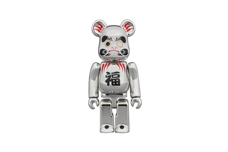 Medicom Toy Drops Glistening Silver Plated Daruma BE@RBRICK