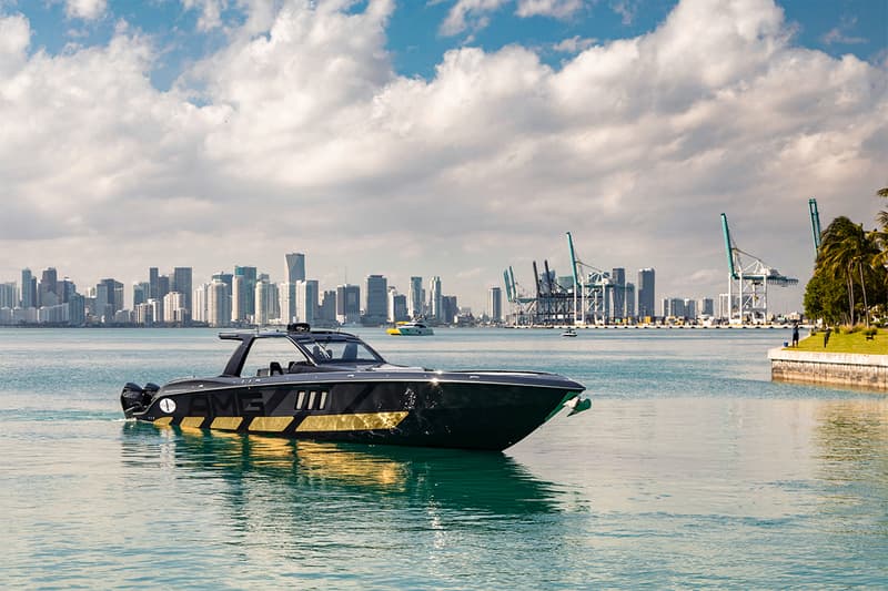 mercedes amg cigarette racing miami international boat show speedboat g63 wagon suv