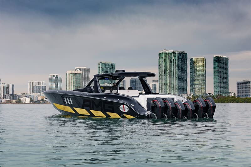 mercedes amg cigarette racing miami international boat show speedboat g63 wagon suv