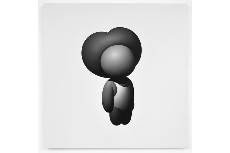 Mike Lee "Sunny Days" Solo Exhibition Over The Influence Paintings Female Figures Monochromatic Watering Can Tears Child Flowers