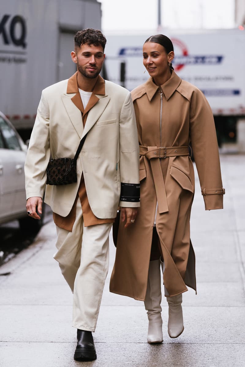 New York Fashion Week Men's Fall/Winter 2020 Street Style Menswear Footwear Womenswear Looks Sneakers Outerwear Undercover x Supreme Louis Vuitton Virgil Abloh Off-White x Nike Tom Sachs Mars Yard Dior Kim Jones Scarr's Pizza AF1