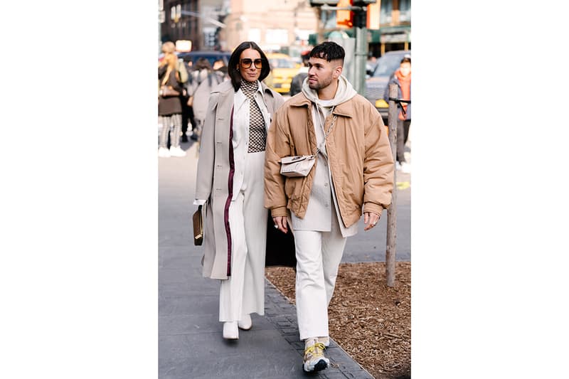 New York Fashion Week Men's Fall/Winter 2020 Street Style Menswear Footwear Womenswear Looks Sneakers Outerwear Undercover x Supreme Louis Vuitton Virgil Abloh Off-White x Nike Tom Sachs Mars Yard Dior Kim Jones Scarr's Pizza AF1