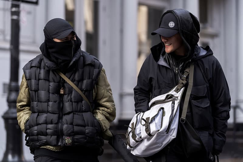 New York Fashion Week Men's Fall/Winter 2020 Street Style Menswear Footwear Womenswear Looks Sneakers Outerwear Undercover x Supreme Louis Vuitton Virgil Abloh Off-White x Nike Tom Sachs Mars Yard Dior Kim Jones Scarr's Pizza AF1