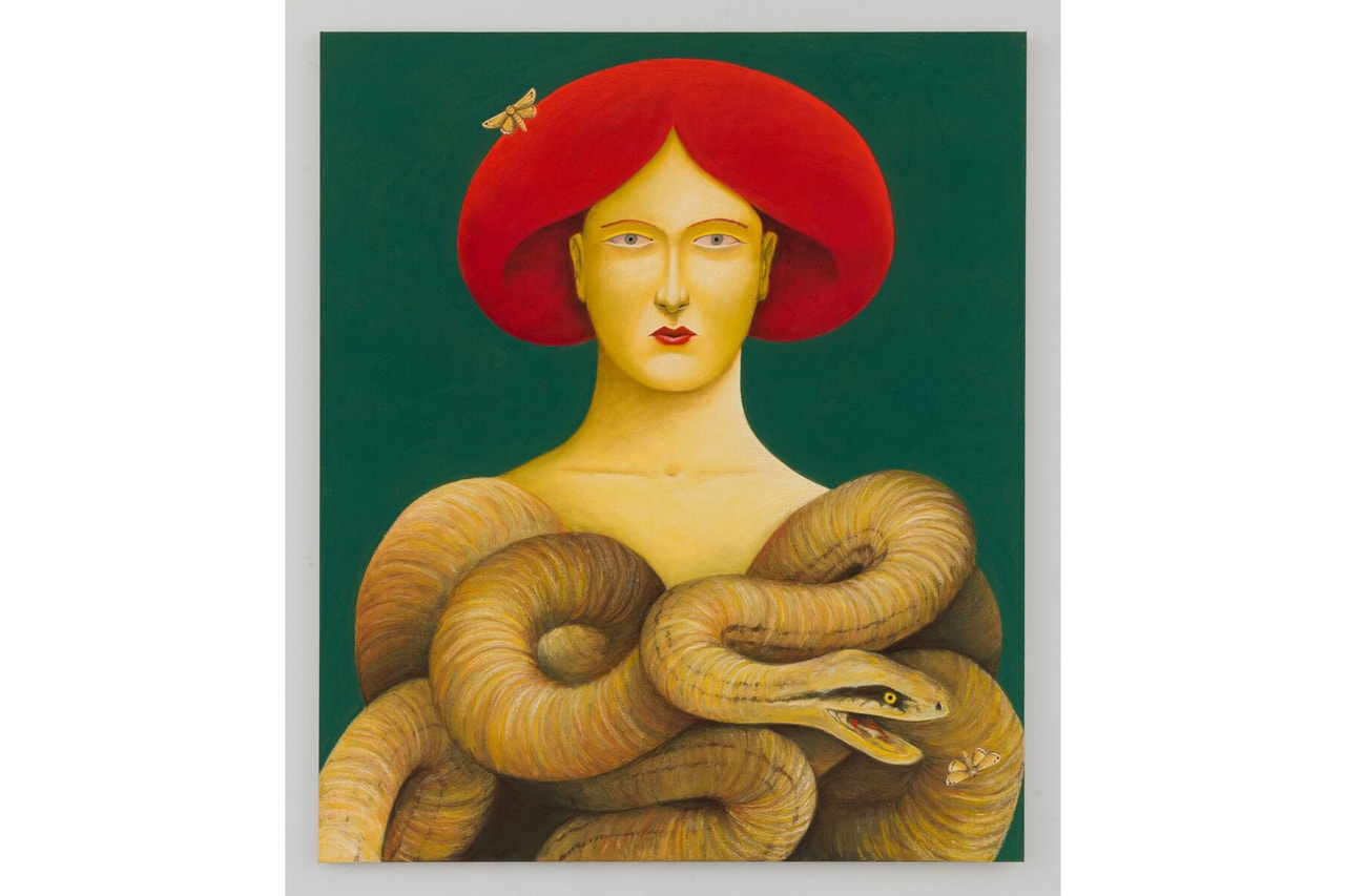 Nicolas Party "Sottobosco" Hauser & Wirth Exhibit Paintings Sculptures Figures Mushrooms Snakes Flowers Trees Landscape Portraits 