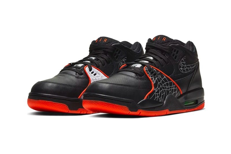 Nike Air Flight '89 Black Orange Blaze spring summer 2020 collection leather Ct8478 001 swoosh footwear sneakers shoes kicks trainers runners basketball jordan brand air jordan