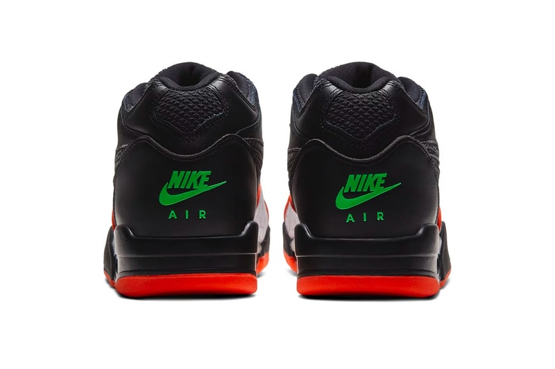 Nike Air Flight '89 Black Orange Blaze spring summer 2020 collection leather Ct8478 001 swoosh footwear sneakers shoes kicks trainers runners basketball jordan brand air jordan