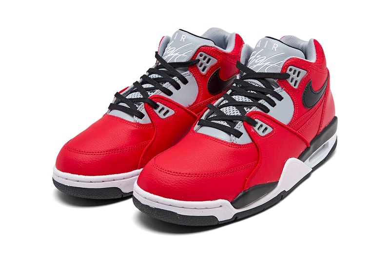 Nike Air Flight 89 Red Cement University Red Black Wolf Grey White CN5668 600 fall winter 2020 shoes sneakers kicks footwear basketball trainers runners performance swoosh streetwear