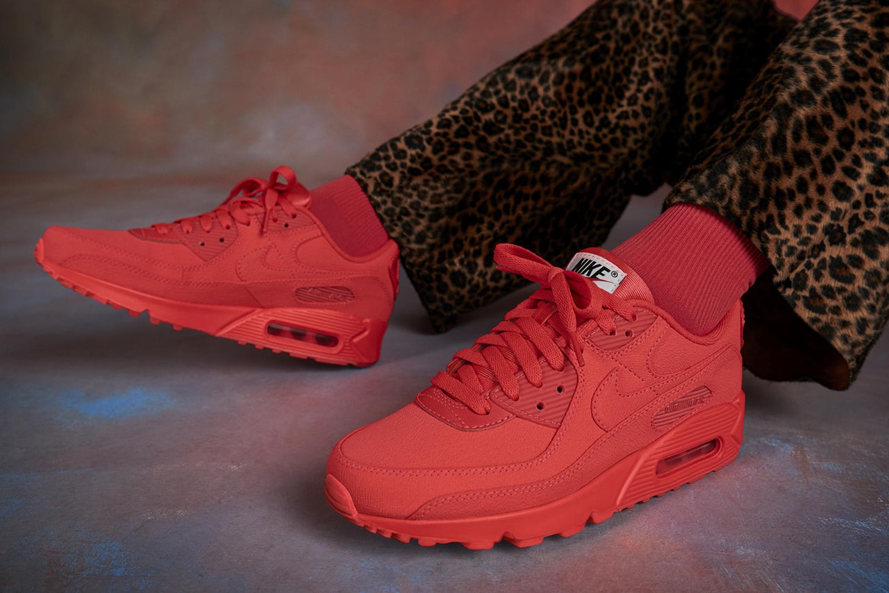 Nike Air Max 90 1990s archive department crinkle nylon apparel release information buy cop purchase february 24 pattern print bold colorful