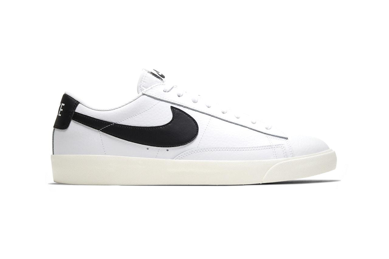 Nike Blazer Low Leather Drops in Four Bold Colorways "WHITE/VOLTAGE PURPLE-SAIL" "WHITE/LASER BLUE-SAIL" "WHITE/GREEN SPARK-SAIL" WHITE/BLACK-SAIL" Premium Materials Release Information Sneakers Footwear Swoosh Brand Vintage Retro