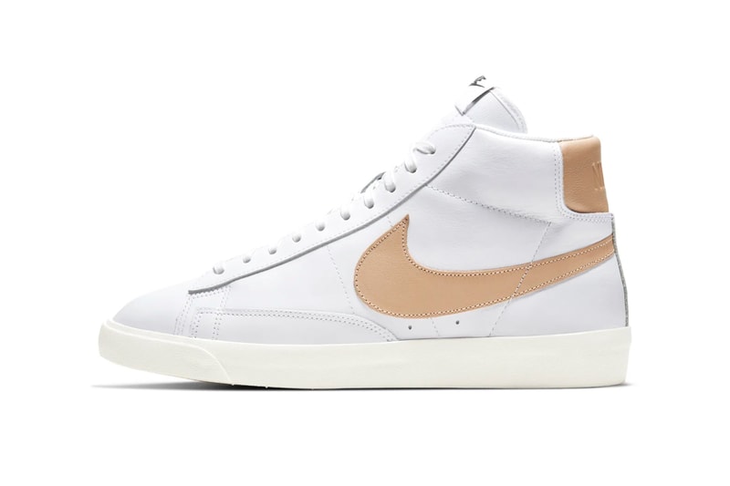Nike Blazer Mid Light Patina Dark Patina shoes sneakers footwear kicks menswear runners trainers spring summer 2020 collection basketball swoosh beige tonal cushioning check