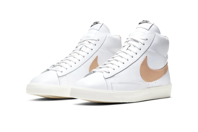 Nike Blazer Mid Light Patina Dark Patina shoes sneakers footwear kicks menswear runners trainers spring summer 2020 collection basketball swoosh beige tonal cushioning check