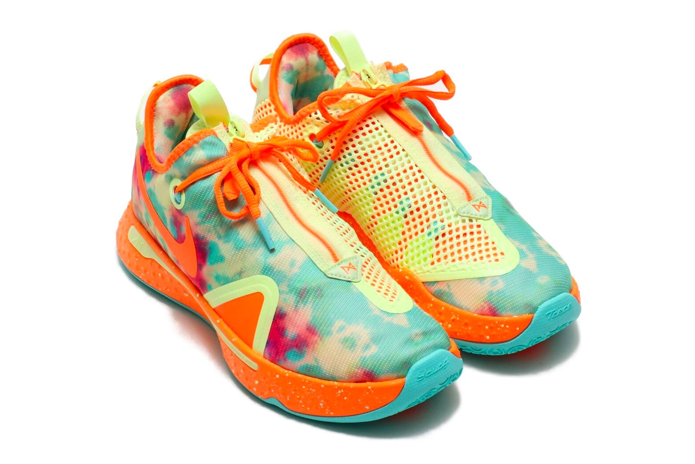 Gatorade Nike Drops PG 4 Barely Volt Total Orange VOLT PHOTO BLUE cd5086 700 paul george sneakers shoes footwear kicks trainers runners court basketball nba spring 2020 collection swoosh