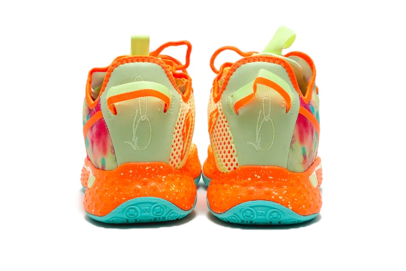 Gatorade Nike Drops PG 4 Barely Volt Total Orange VOLT PHOTO BLUE cd5086 700 paul george sneakers shoes footwear kicks trainers runners court basketball nba spring 2020 collection swoosh