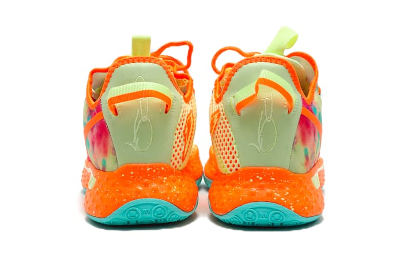 Gatorade Nike Drops PG 4 Barely Volt Total Orange VOLT PHOTO BLUE cd5086 700 paul george sneakers shoes footwear kicks trainers runners court basketball nba spring 2020 collection swoosh