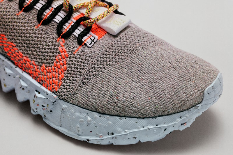 nike space hippie collection 1 2 3 4 factory floor carbon footprint sustainable crater foam release date info photos price rPoly crater foam grind rubber
