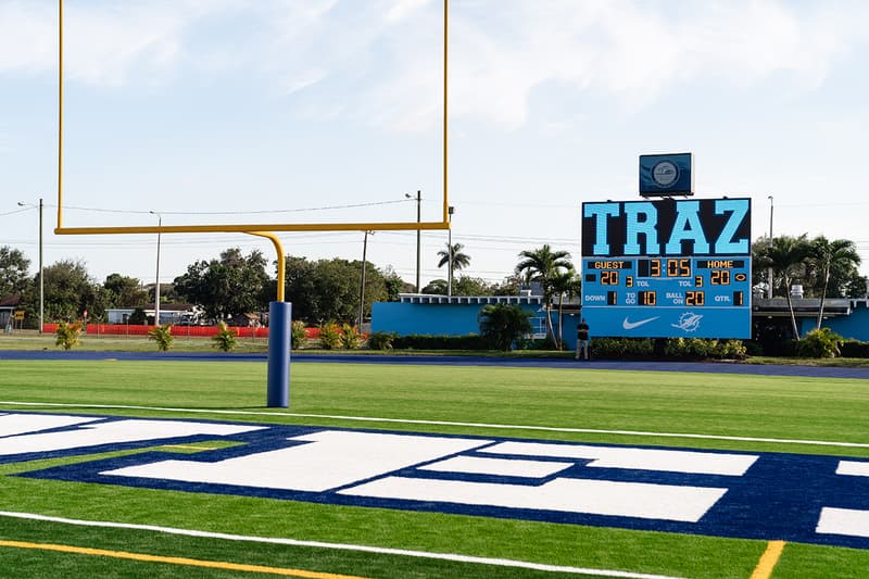 Nike Adds Sustainability Nathaniel Traz-Powell Stadium Miami Football sustanable details nfl practice Grind Infill material reduce waste