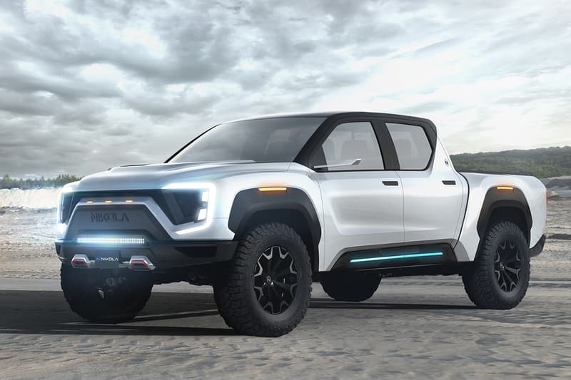 Nikola Badger FCEV/BEV Pickup Truck 600 Mile Range First Look EV Trucks Telsa Cybertruck Rival Announcement Automotive News Updates Cars 906 horsepower, 980 ft. lbs. of torque hydrogen fuel cell/electric hybrid