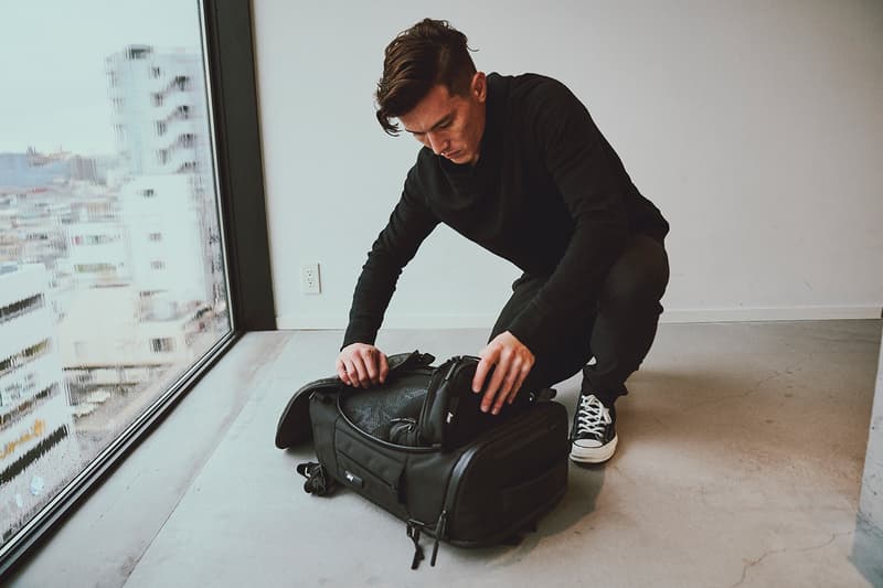 nine hours Aer Capsule Collection Release Backpack Bag Hotel Black Grey 35 40 L Pack