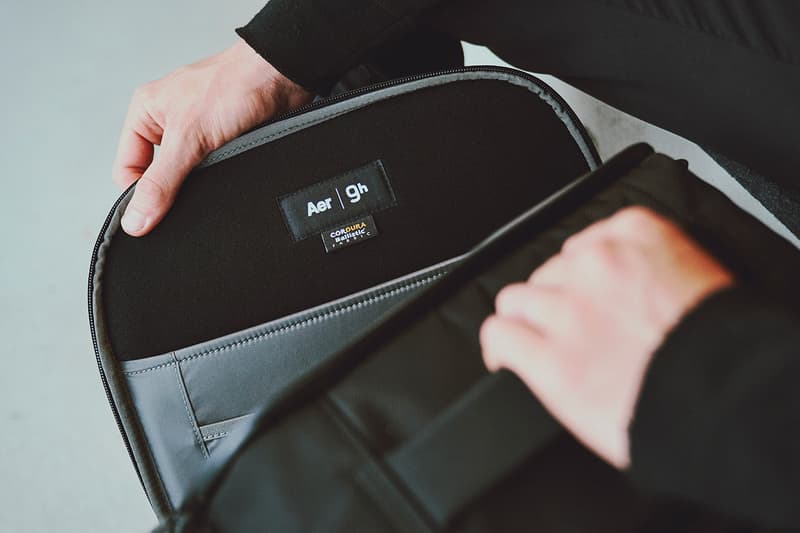 nine hours Aer Capsule Collection Release Backpack Bag Hotel Black Grey 35 40 L Pack