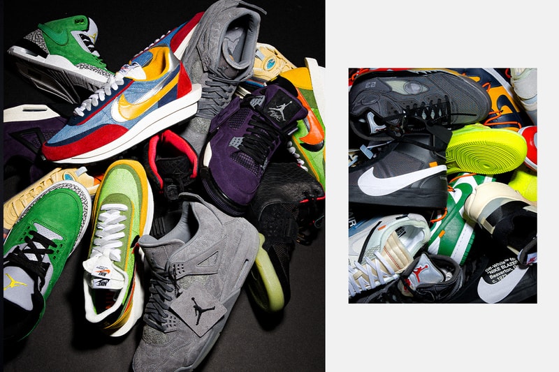 NTWRK Faze Banks Biggest Sneaker Drawing Ever Travis Scott’s Purple Friends & Family AJ4 Tinker Hatfield-designed Oregon PE Air Jordan 3 Air YEEZY 2 "NRG" Off-White collaborations Yeezy shoes NTWRK all of March 100,000 sneaker collection