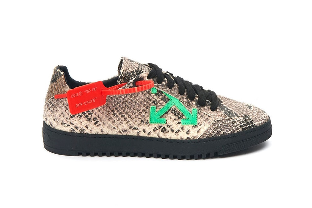 Off-White 2.0 Sneakers Spray Paint Snakeskin Silver