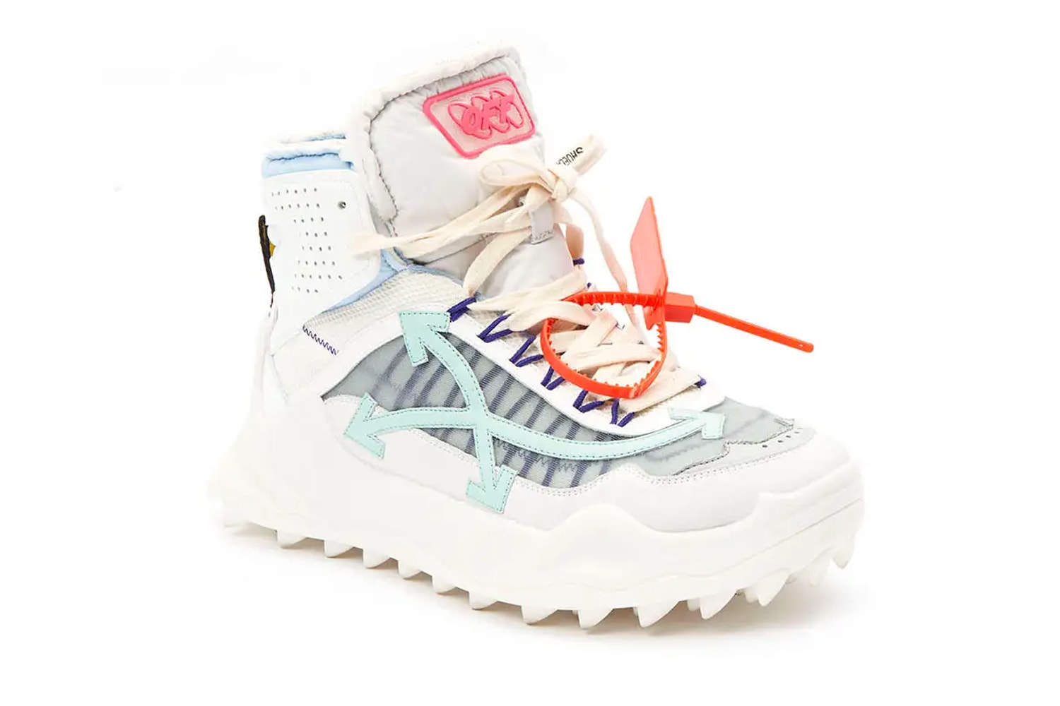 Off-White Odsy High Top Sneaker White Pale Black Green Release virgil abloh the webster