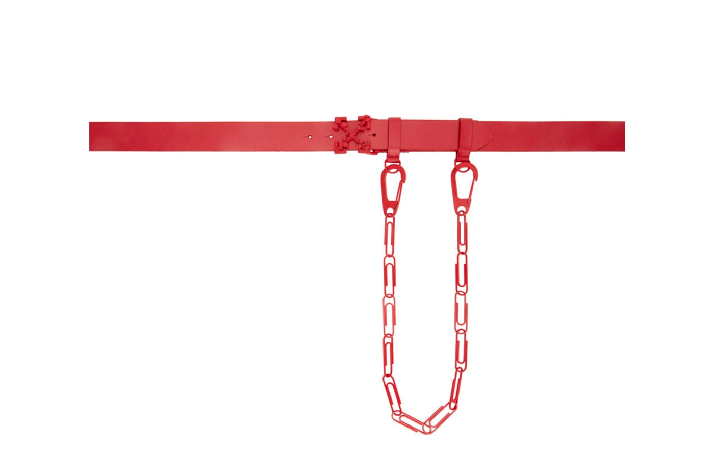 Off White Red Leather Chain Belt Release Info Buy Price SSENSE Virgil Abloh
