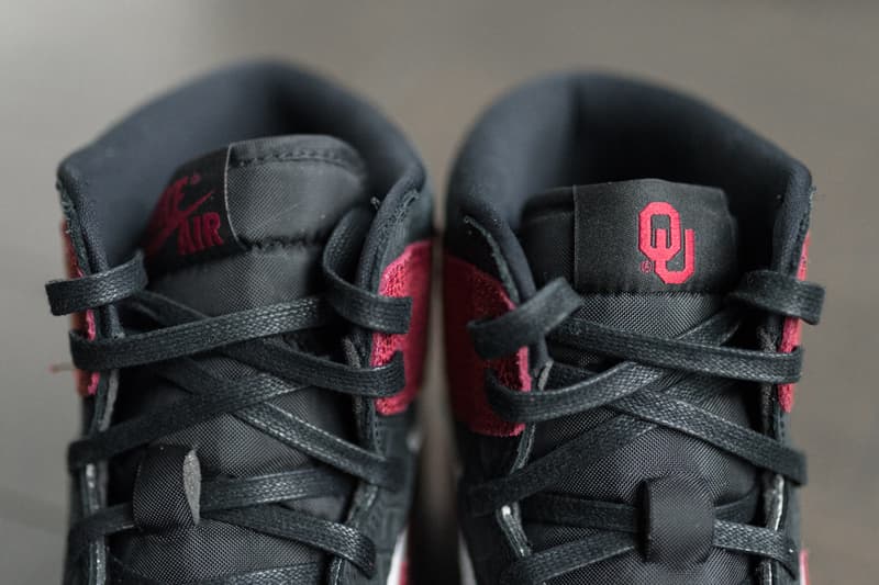 university of oklahoma sooners air jordan 1 pes black white red snakeskin stingray release date info photos price