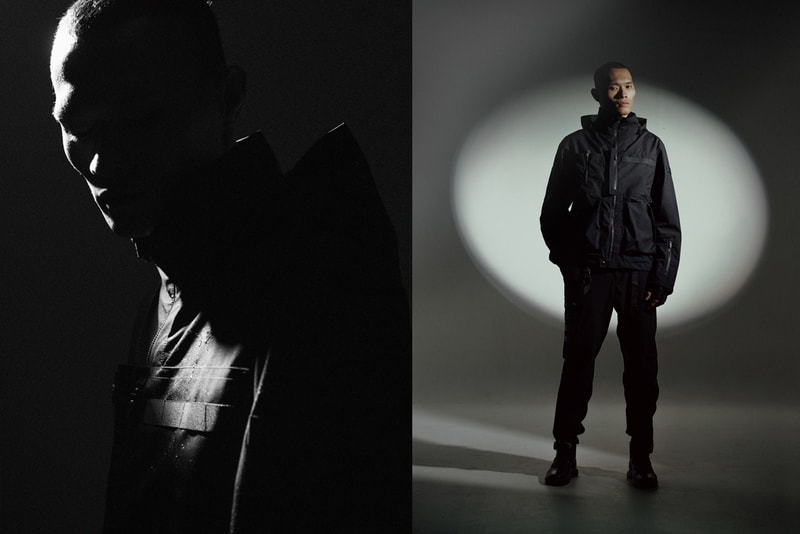 idle/idō x ORBITGear "Osmosis" Collection Waterproof Jacket Bottom Pants 2Way Pack Graphic T-shirt Black Velcro Pockets YKK Zippers lookbook collaboration ss20 spring summer 2020 techwear