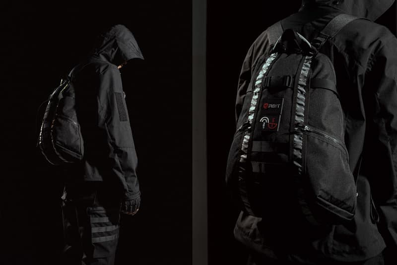 idle/idō x ORBITGear "Osmosis" Collection Waterproof Jacket Bottom Pants 2Way Pack Graphic T-shirt Black Velcro Pockets YKK Zippers lookbook collaboration ss20 spring summer 2020 techwear