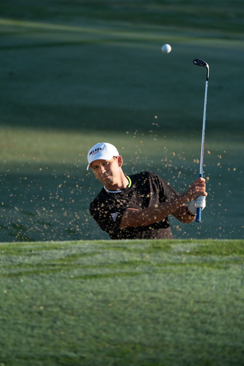 Palace x adidas Golf SS20 Collection Lookbook Dustin Johnson Joaquin Niemann Sergio Garcia Sneaker glove sleeve towel hat pants shirt polo jacket