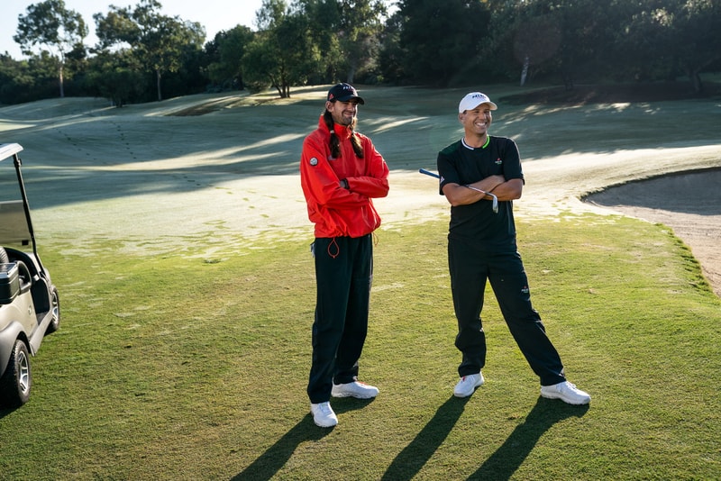 Palace x adidas Golf SS20 Collection Lookbook Dustin Johnson Joaquin Niemann Sergio Garcia Sneaker glove sleeve towel hat pants shirt polo jacket