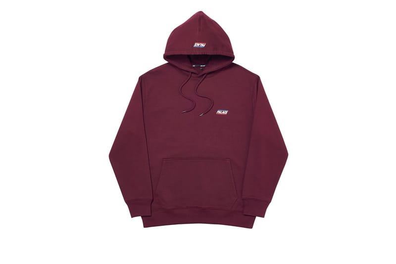 palace burgundy hoodie