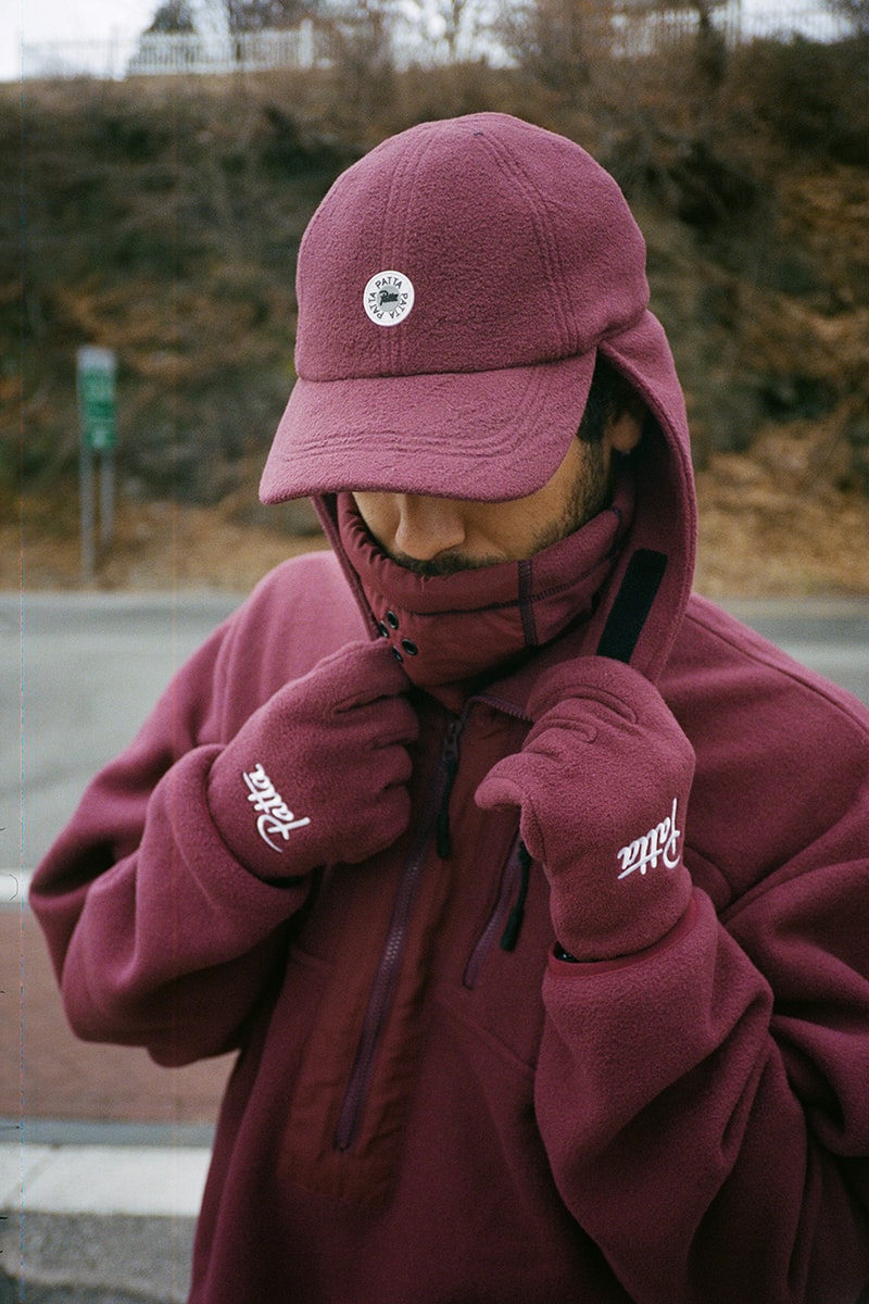 Patta Polartec Collection Lookbook & Release Information First Look Drop Date February 14 Valentine's Day Fleece Track Suit Bucket Hat Flap Cap Gloves Neck Gaiter "Port Royal/Eggplant" Black