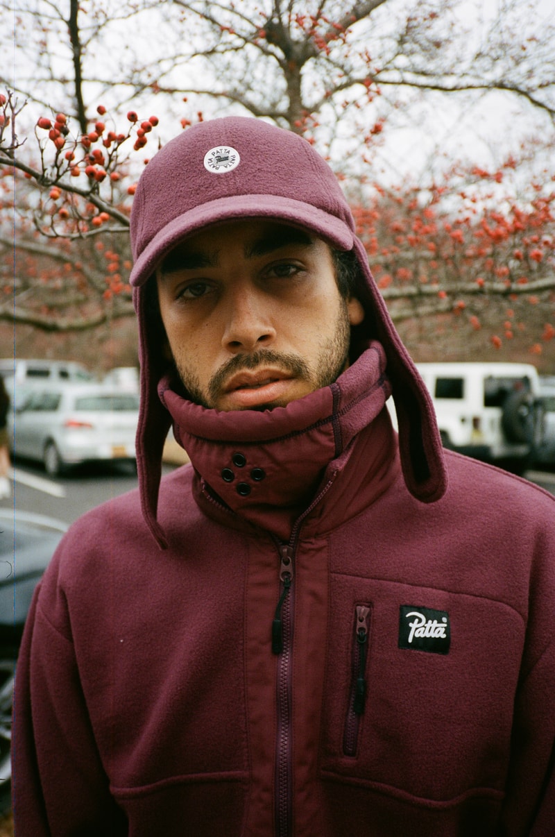 Patta Polartec Collection Lookbook & Release Information First Look Drop Date February 14 Valentine's Day Fleece Track Suit Bucket Hat Flap Cap Gloves Neck Gaiter "Port Royal/Eggplant" Black